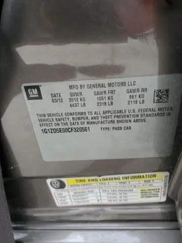 2012 CHEVROLET MALIBU 2LT