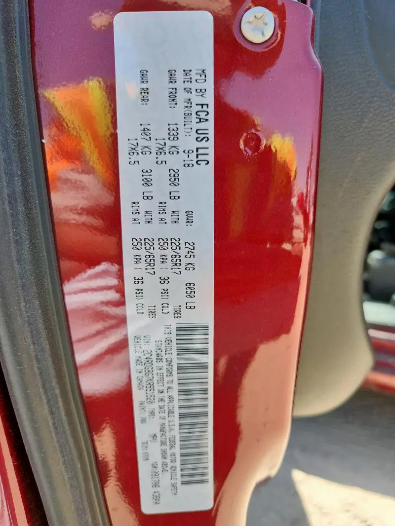 2019 DODGE GRAND CARAVAN SE  