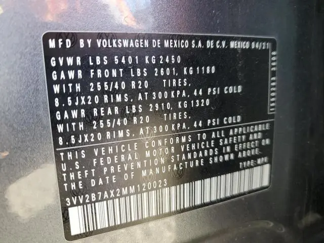 2021 VOLKSWAGEN TIGUAN SE  