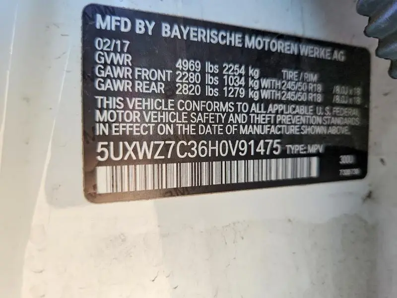 2017 BMW X3 SDRIVE28I  