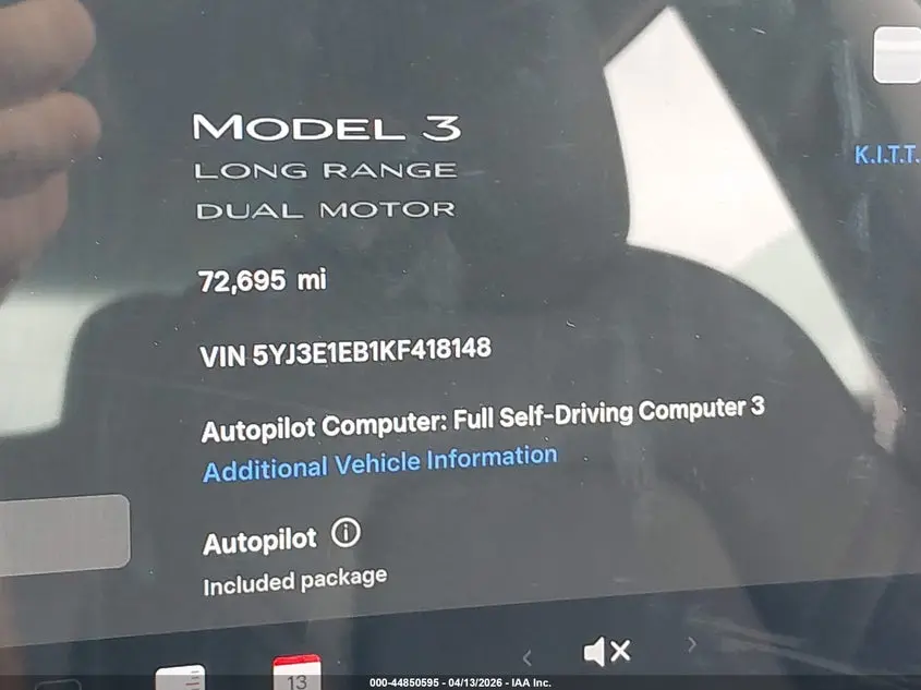 2019 TESLA MODEL 3 LONG RANGE/PERFORMANCE