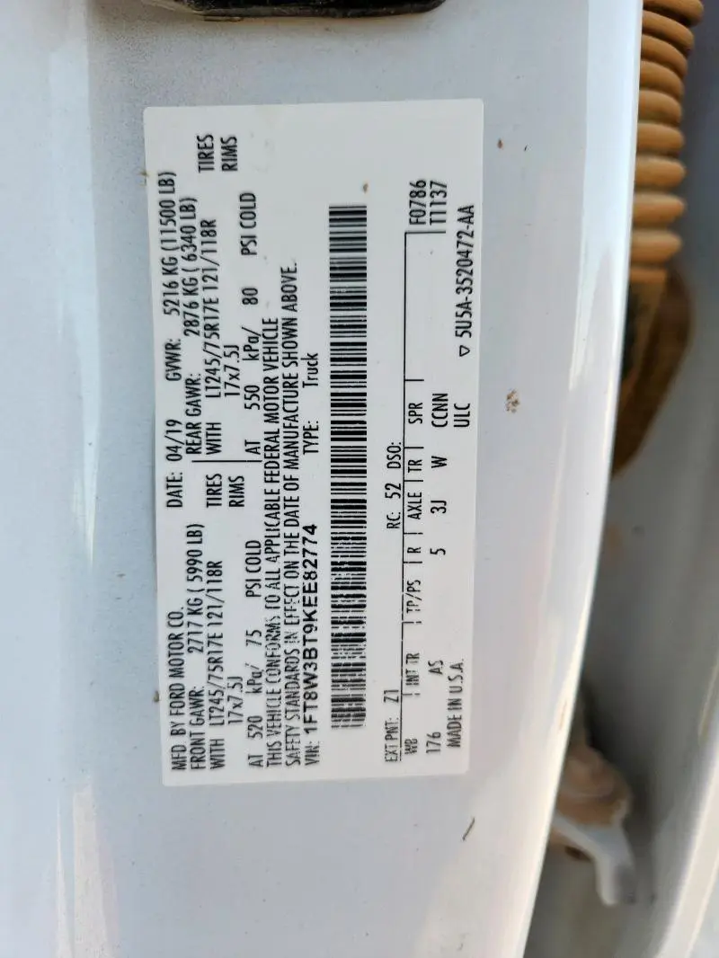 2019 FORD F350 SUPER DUTY  