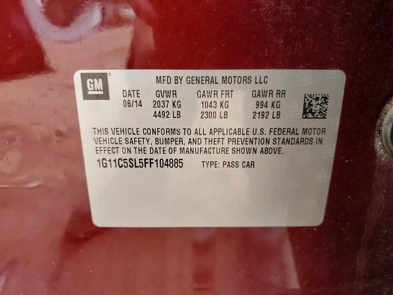 2015 CHEVROLET MALIBU 1LT  