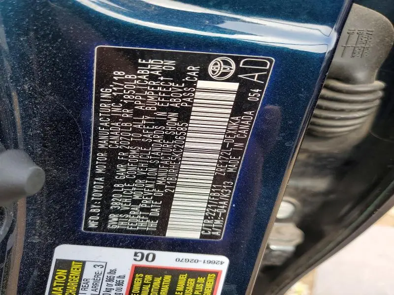 2019 TOYOTA COROLLA LE  