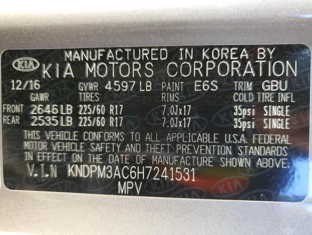 2017 KIA SPORTAGE LX  