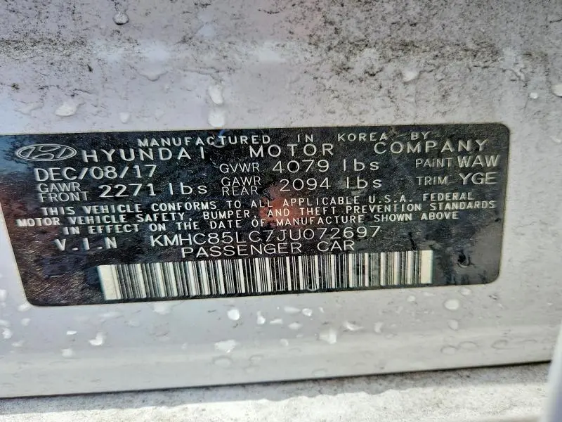 2018 HYUNDAI IONIQ LIMITED  