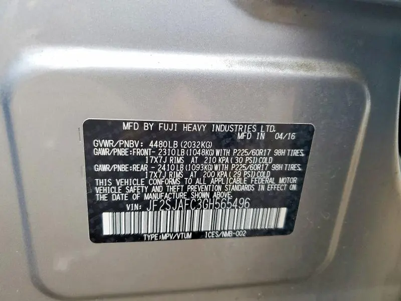 2016 SUBARU FORESTER 2.5I PREMIUM  