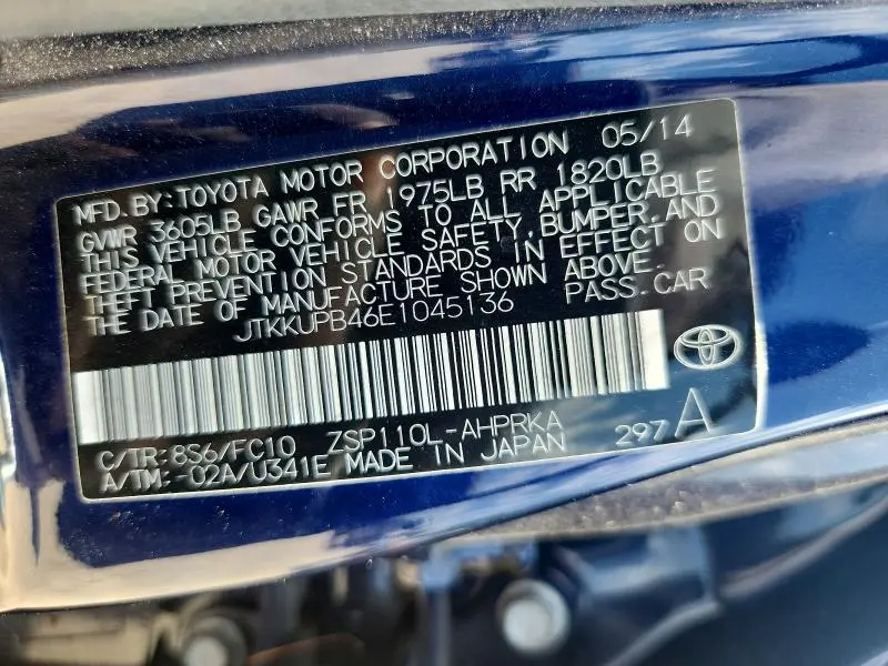 2014 SCION XD BASE  