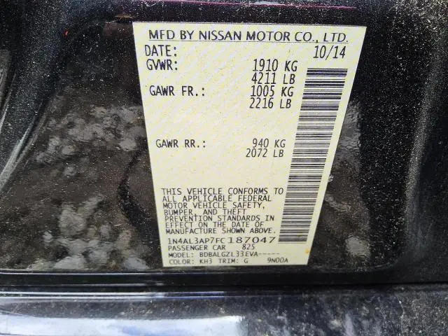 2015 NISSAN ALTIMA 2.5  