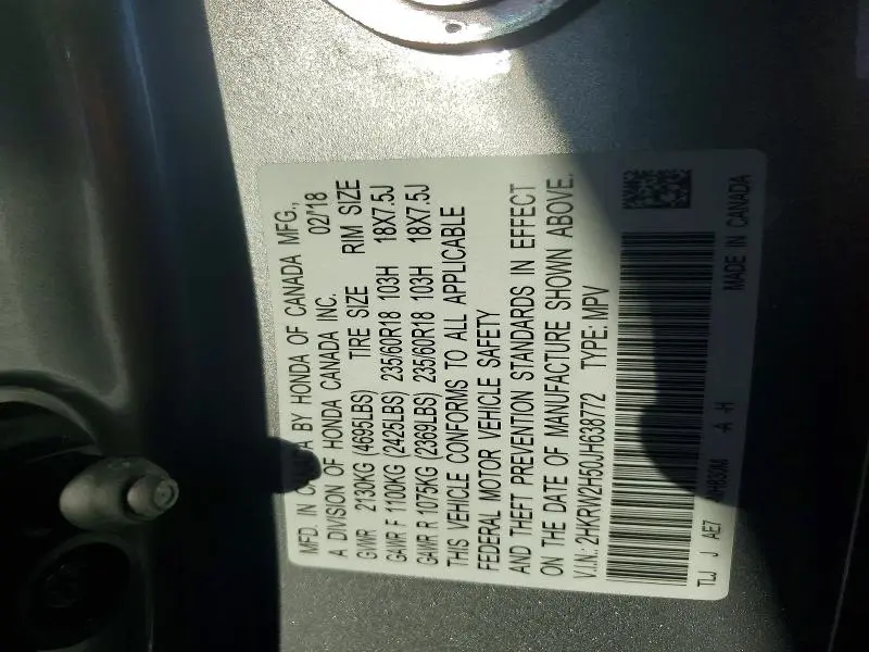 2018 HONDA CR-V EX  
