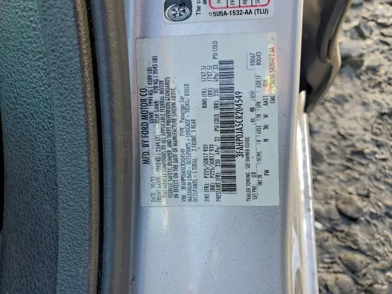 2012 FORD FUSION SEL  