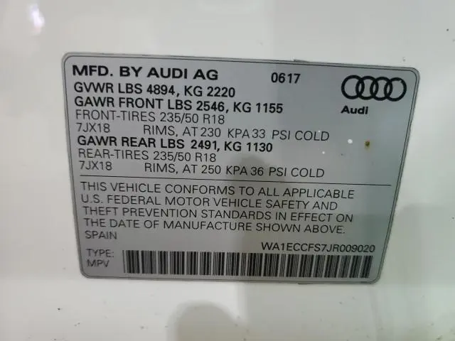 2018 AUDI Q3 PREMIUM  