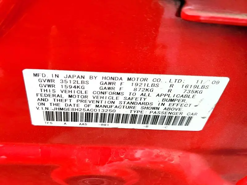 2010 HONDA FIT   