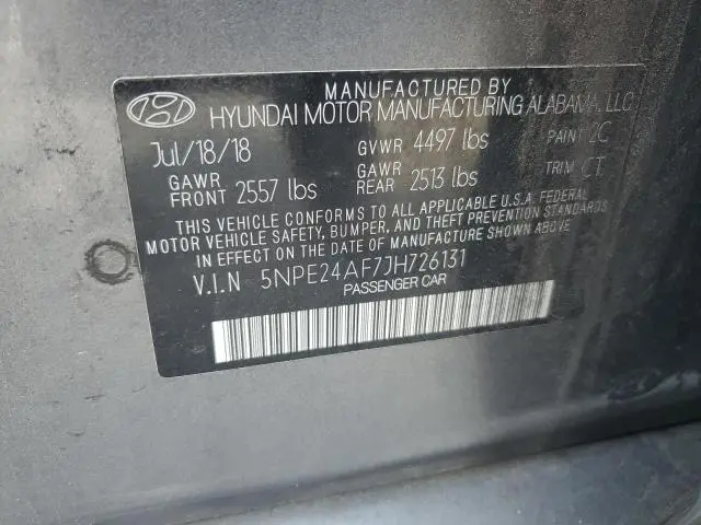 2018 HYUNDAI SONATA SE  