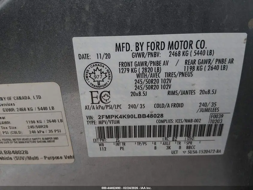 2020 FORD EDGE TITANIUM