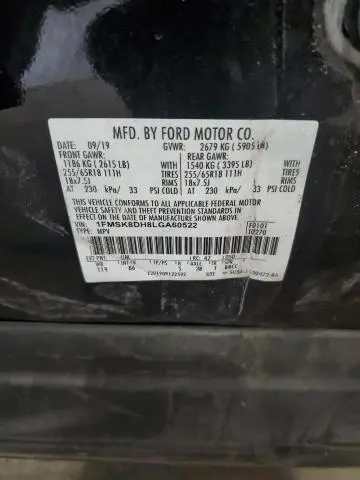 2020 FORD EXPLORER XLT  