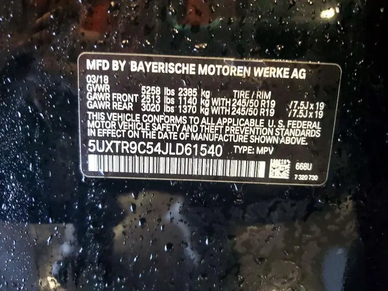 2018 BMW X3 XDRIVE30I  