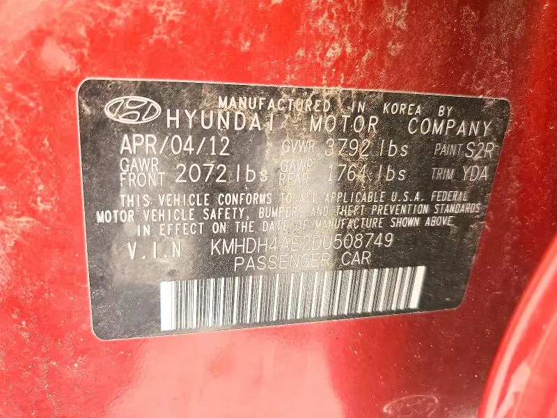 2013 HYUNDAI ELANTRA LIMITED  