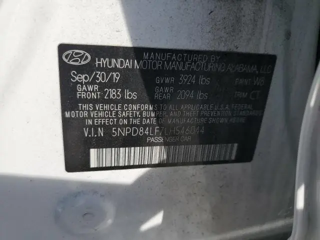 2020 HYUNDAI ELANTRA SEL  