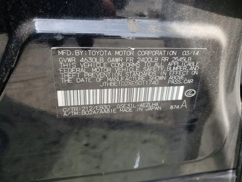 2014 LEXUS IS 350  