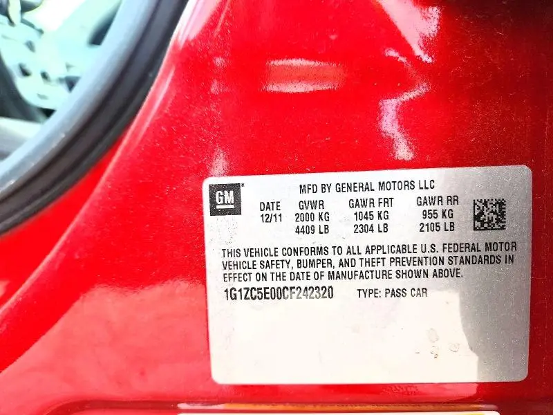 2012 CHEVROLET MALIBU 1LT  