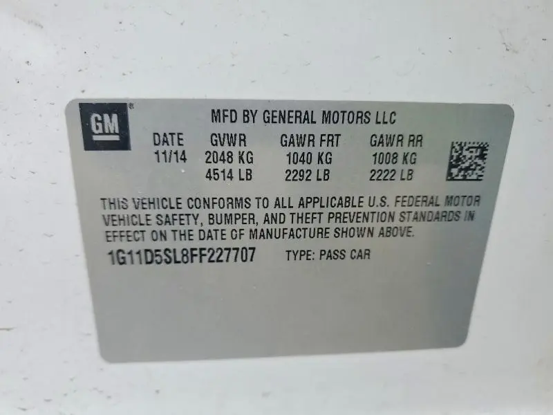2015 CHEVROLET MALIBU 2LT  