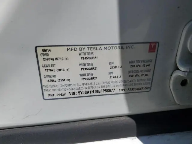 2014 TESLA MODEL S   
