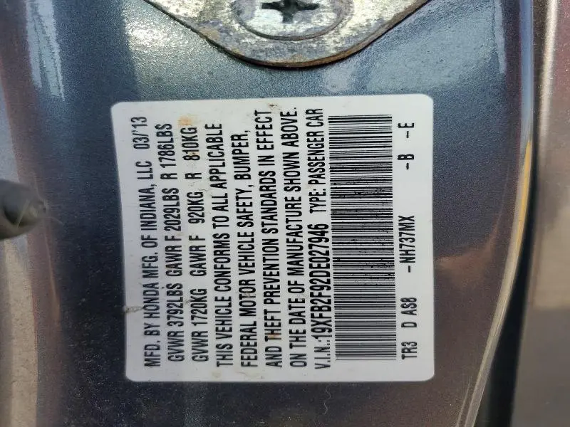 2013 HONDA CIVIC EXL  