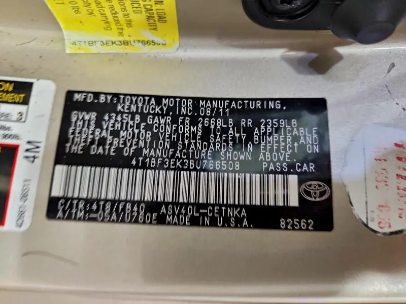 2011 TOYOTA CAMRY BASE  