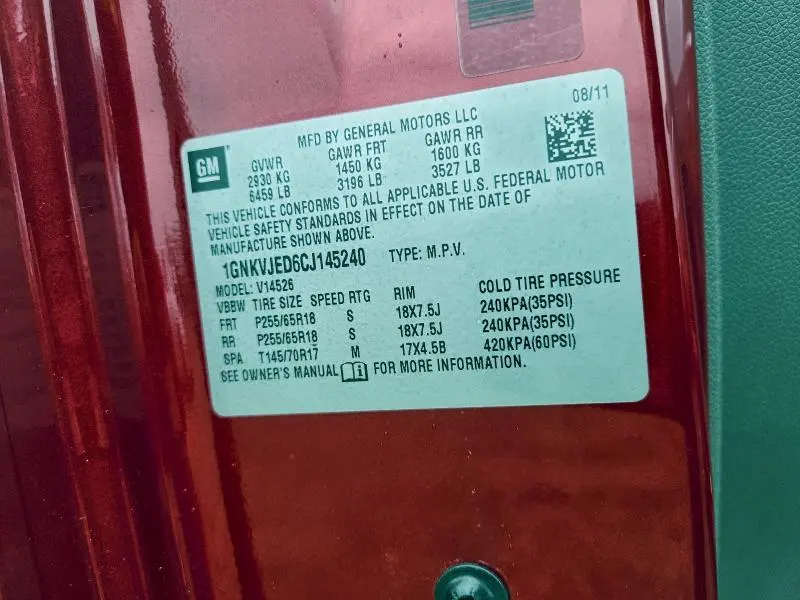 2012 CHEVROLET TRAVERSE LT  