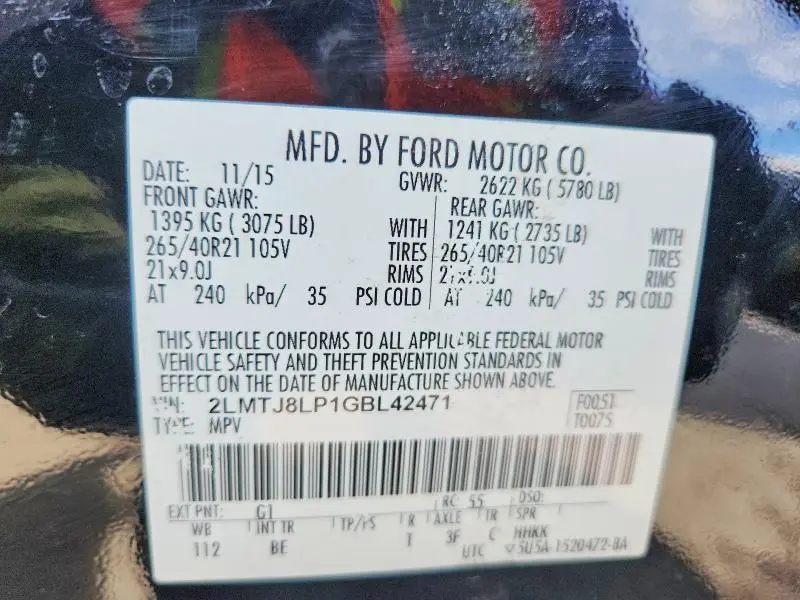 2016 LINCOLN MKX RESERVE  