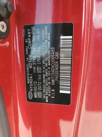 2012 HYUNDAI VELOSTER   