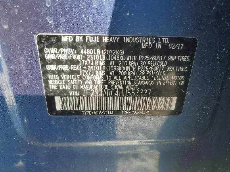 2017 SUBARU FORESTER 2.5I LIMITED  