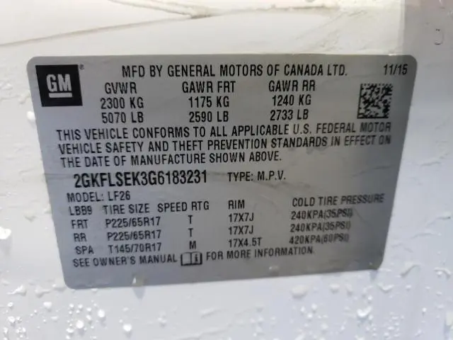 2016 GMC TERRAIN SLE  