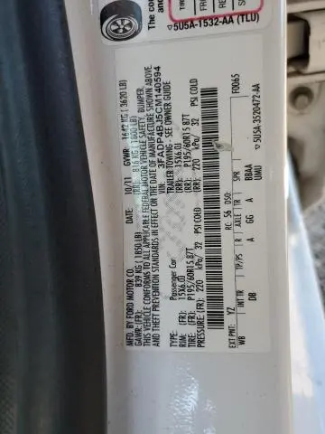 2012 FORD FIESTA SE  