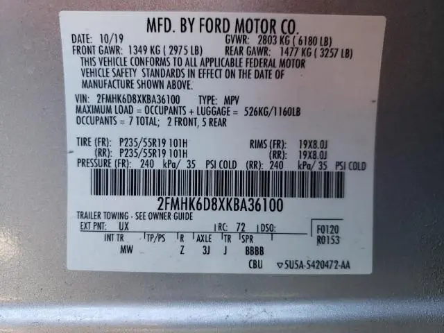 2019 FORD FLEX LIMITED  