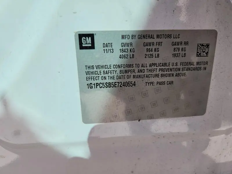 2014 CHEVROLET CRUZE LT  