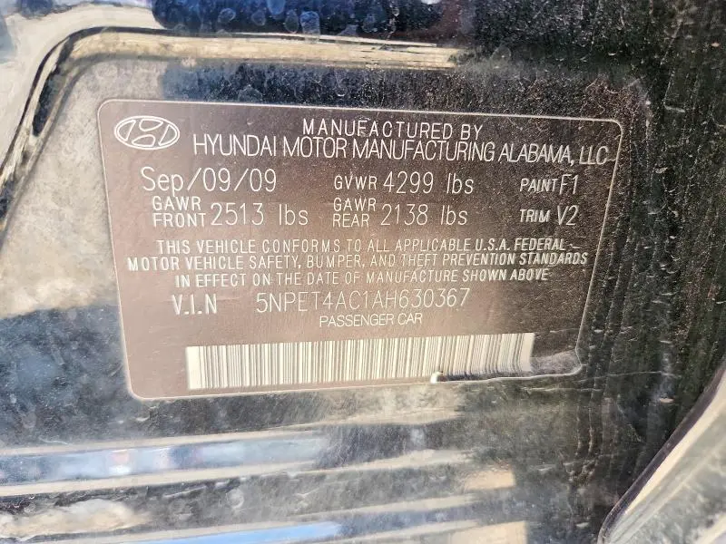 2010 HYUNDAI SONATA GLS  