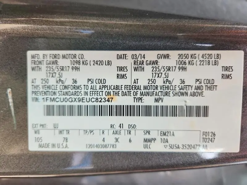 2014 FORD ESCAPE SE  