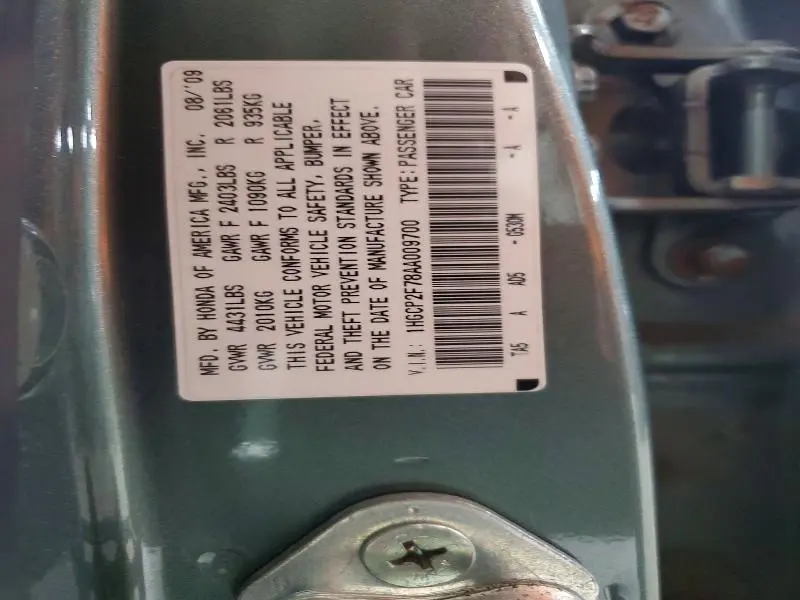 2010 HONDA ACCORD EX  