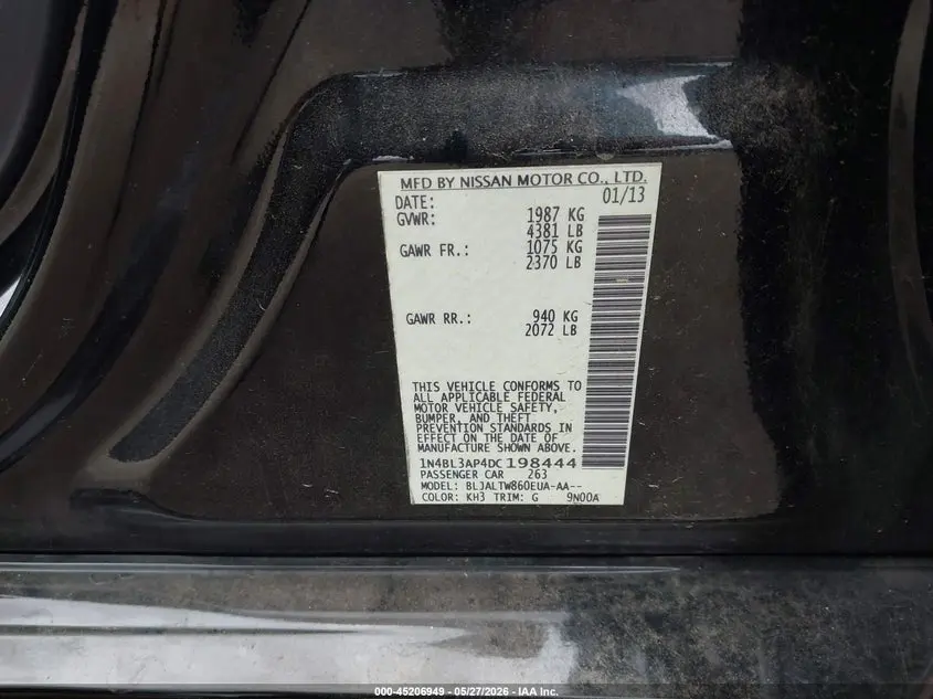 2013 NISSAN ALTIMA 3.5 SV