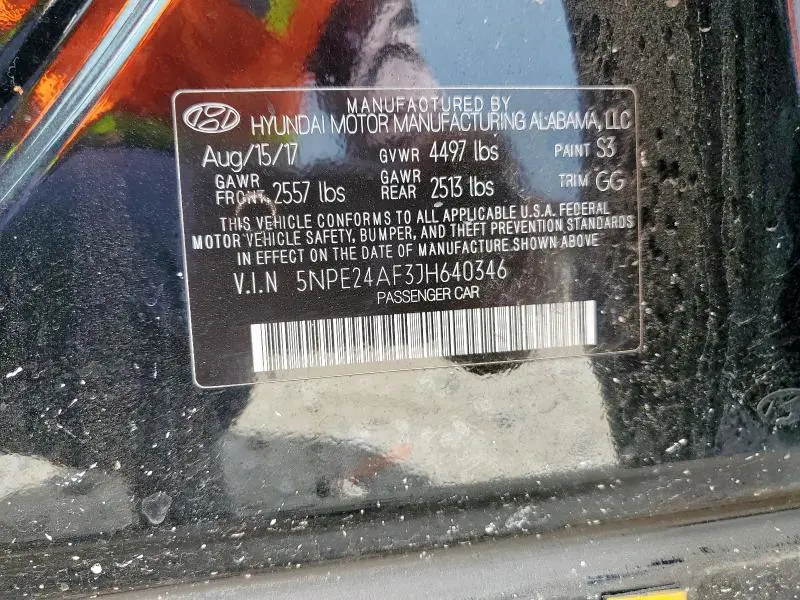 2018 HYUNDAI SONATA SE  