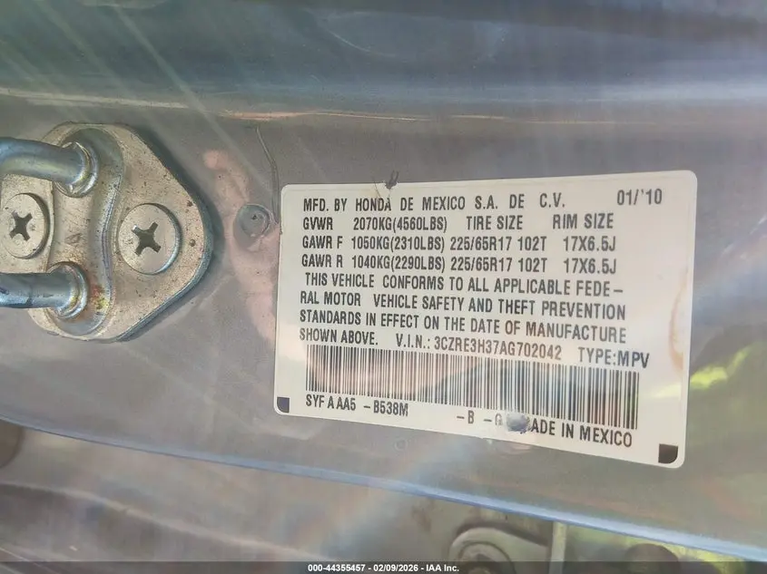 2010 HONDA CR-V LX