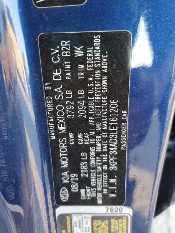 2020 KIA FORTE GT LINE  