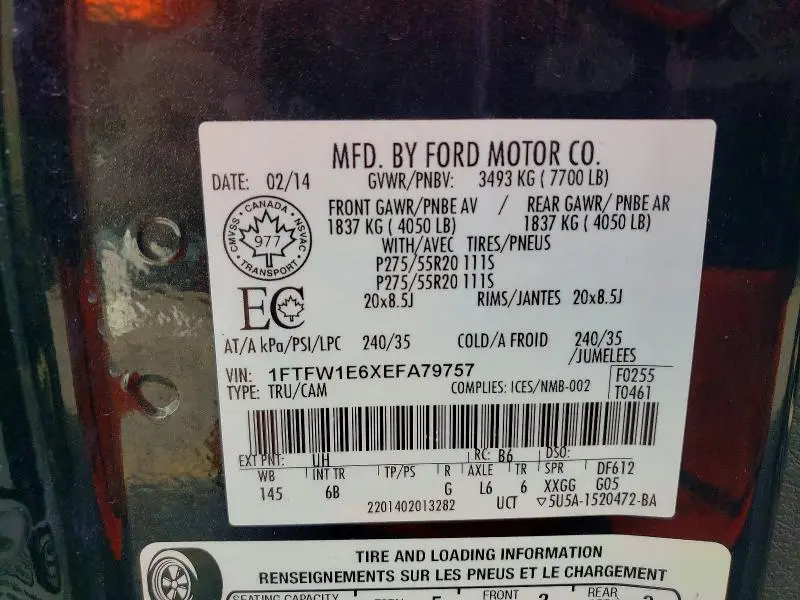 2014 FORD F150 SUPERCREW  