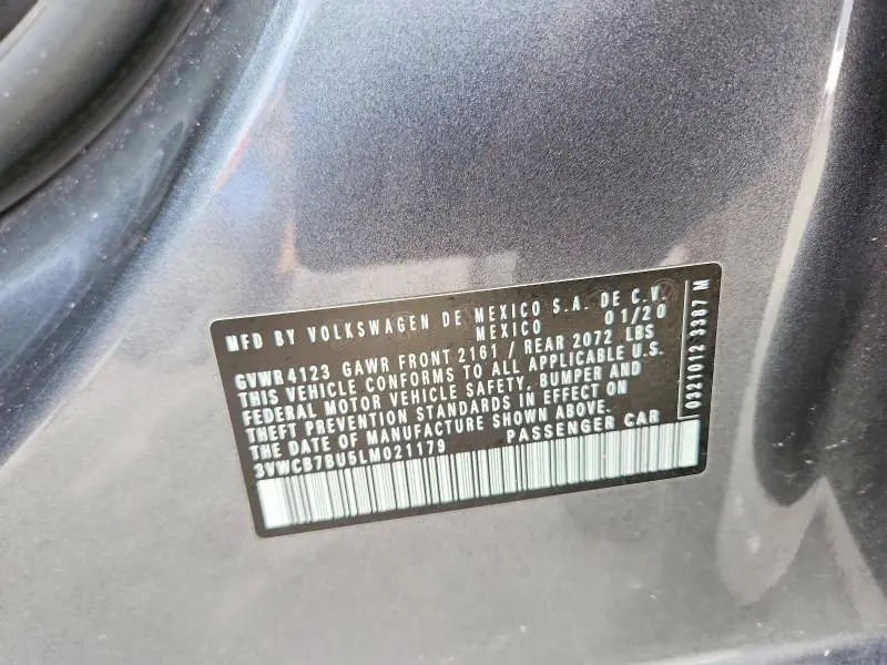 2020 VOLKSWAGEN JETTA S  