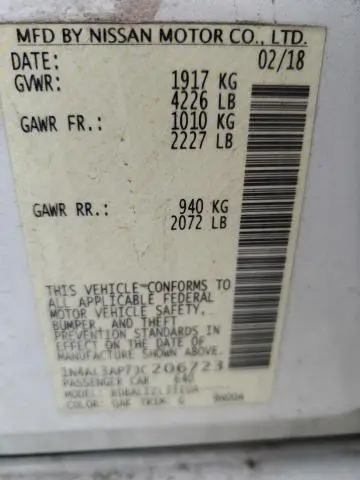 2018 NISSAN ALTIMA 2.5