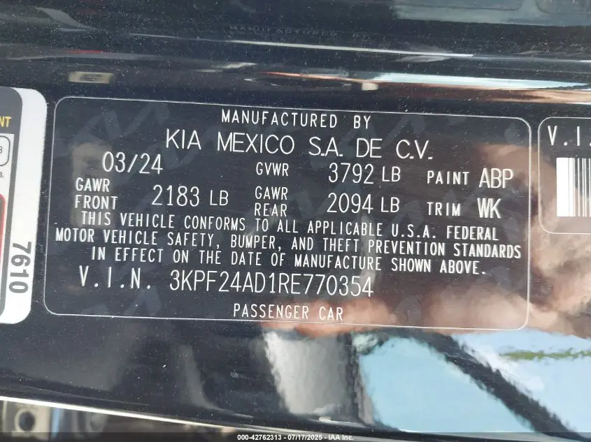 2024 KIA FORTE LXS