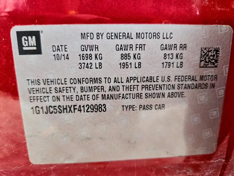 2015 CHEVROLET SONIC LT  