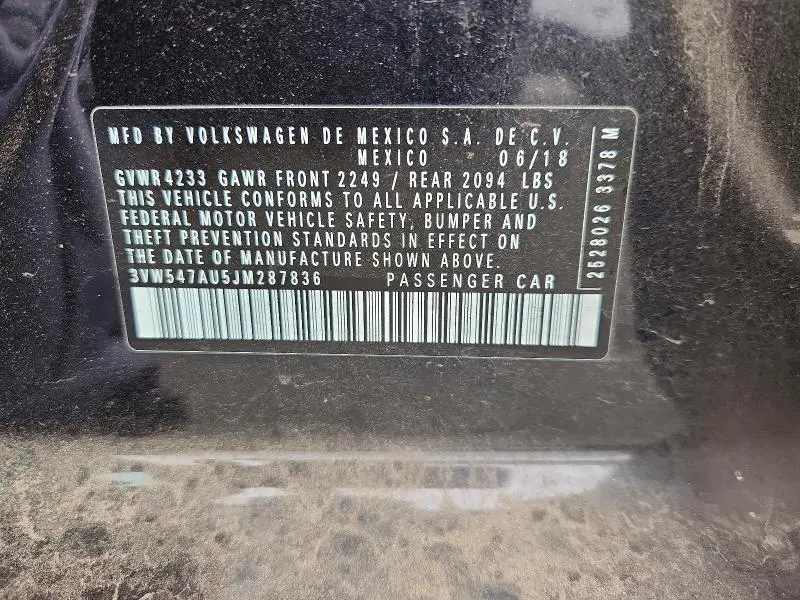 2018 VOLKSWAGEN GTI S  